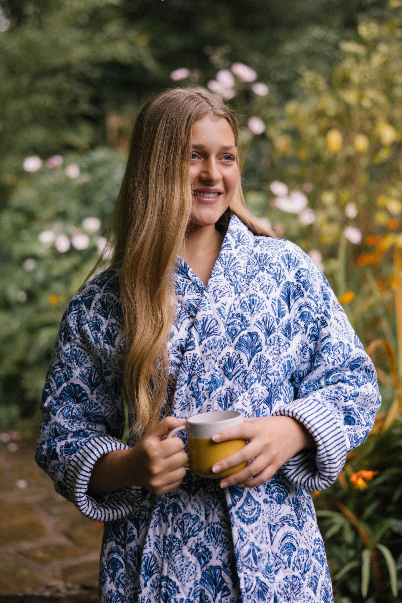 Quilted Dressing Gown - Sea Shell