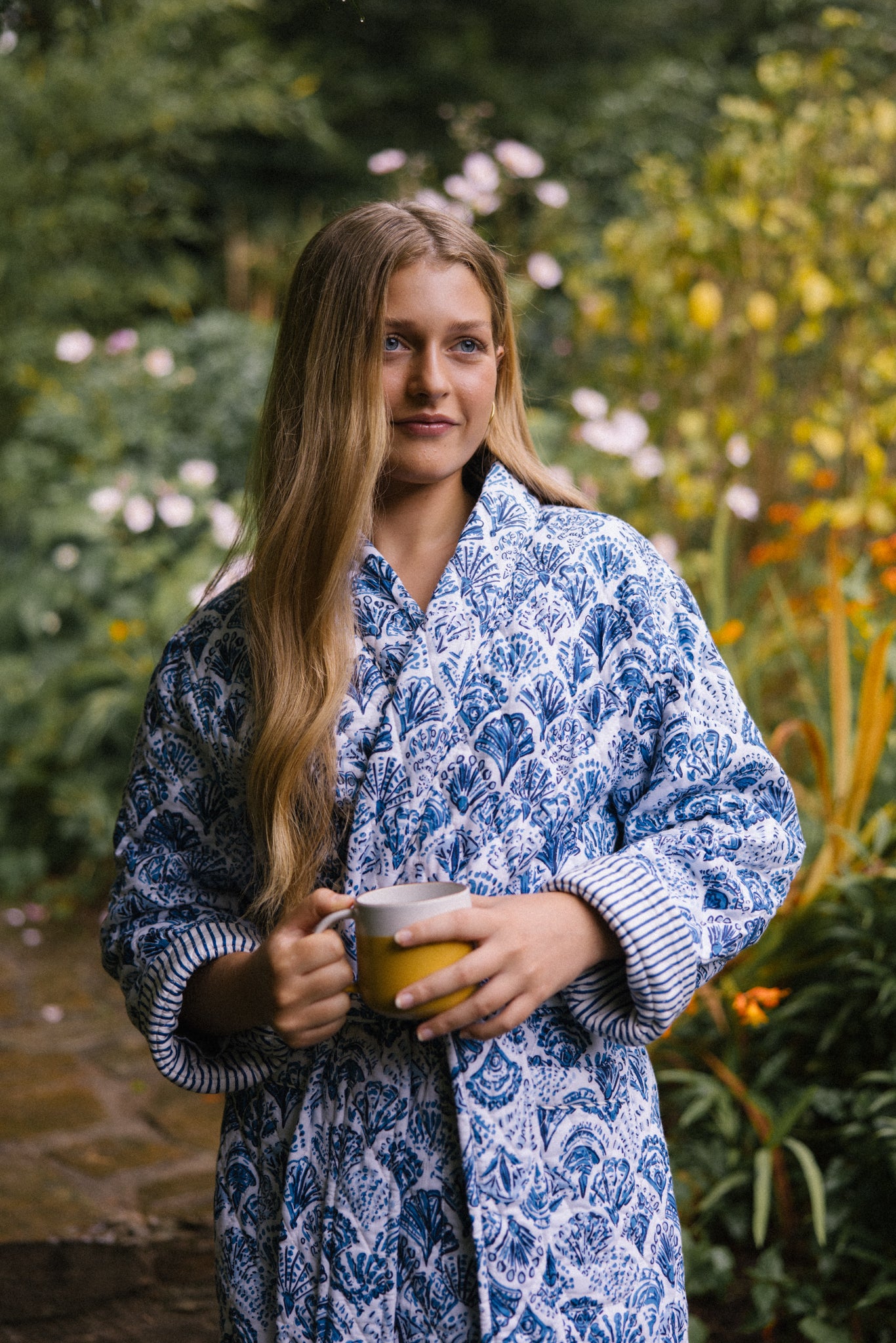 Quilted Dressing Gown - Sea Shell