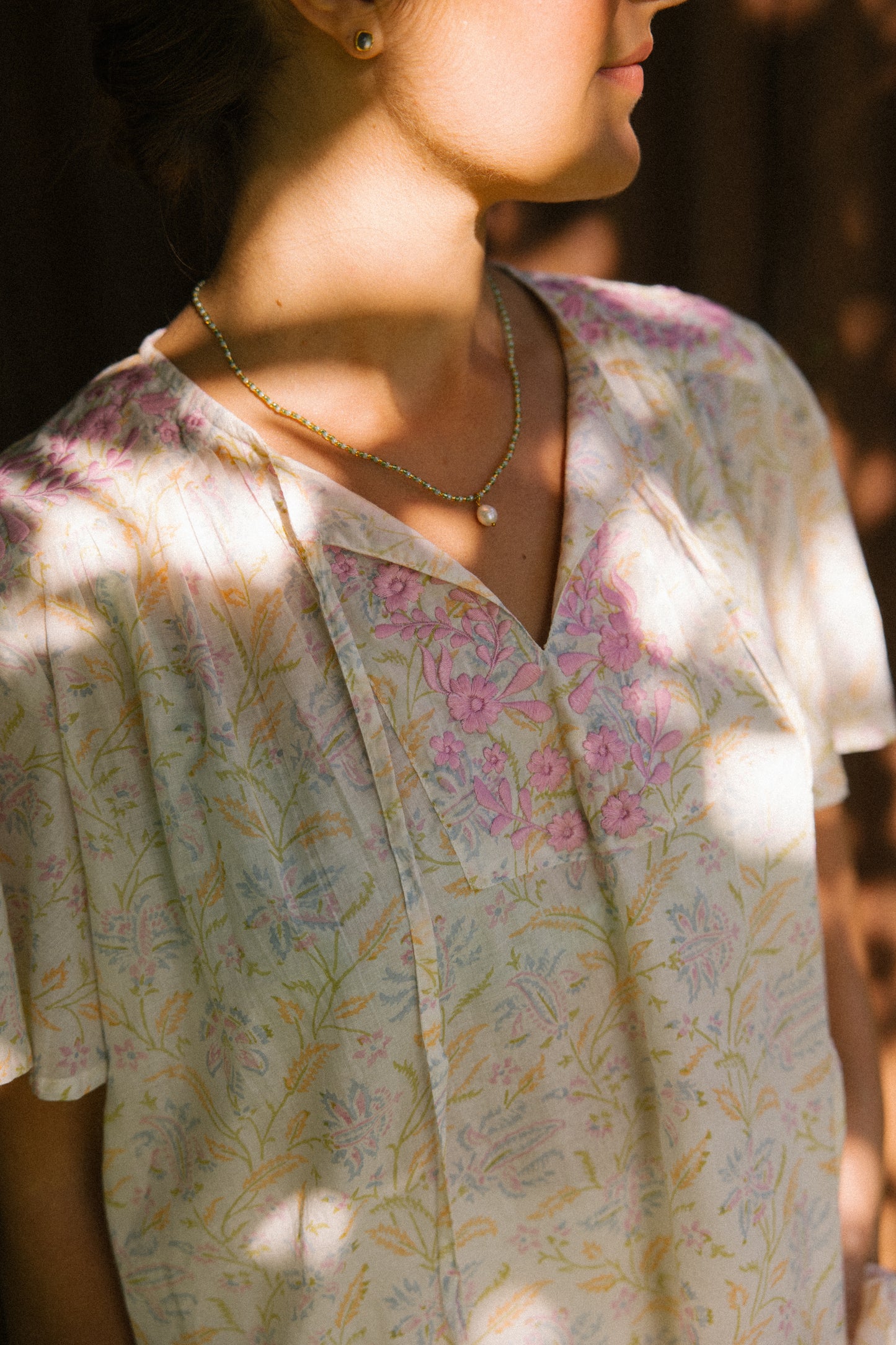 Lolita S/S Cotton Blouse - Pastel Dream