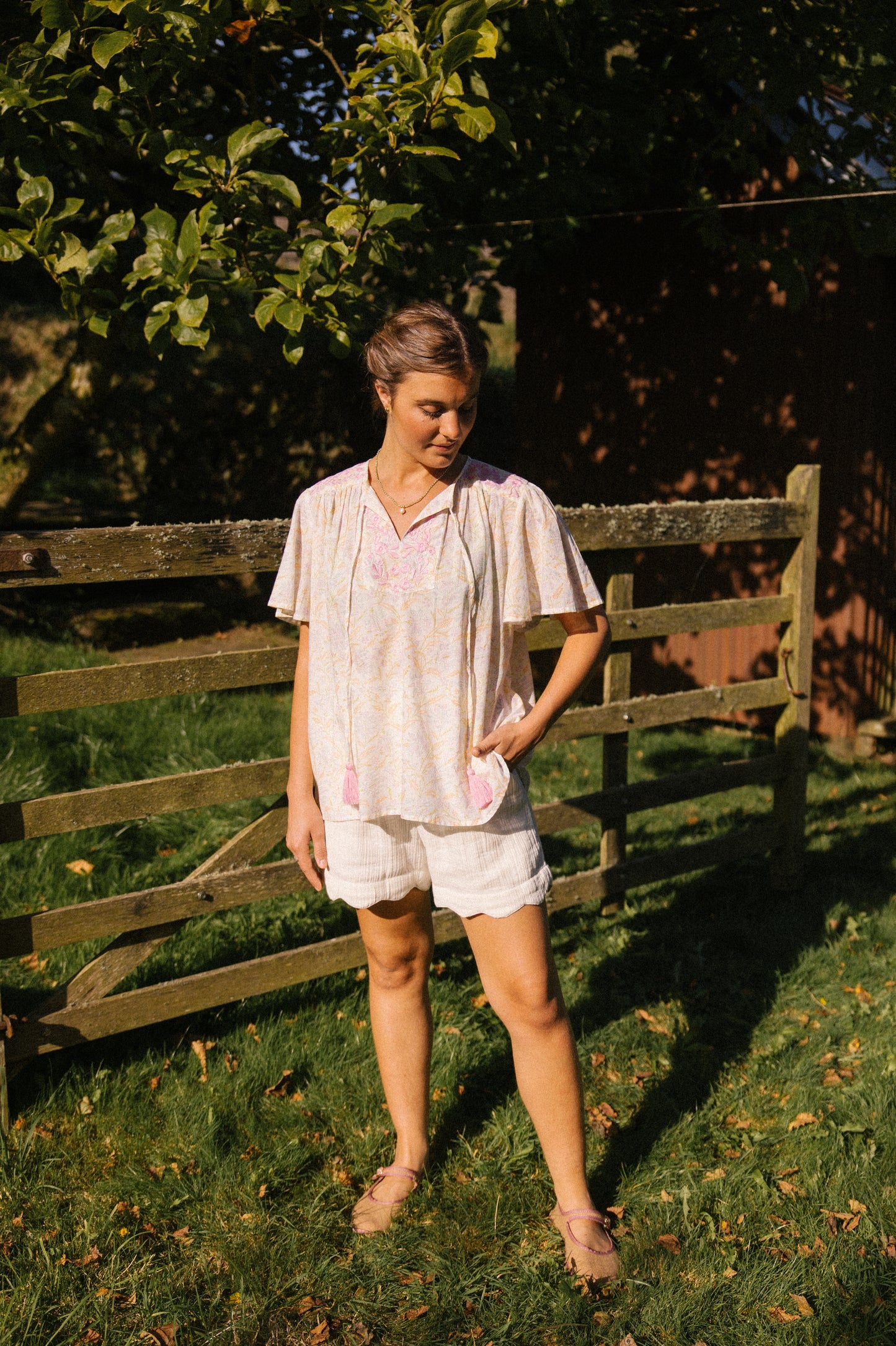 Lolita S/S Cotton Blouse - Pastel Dream