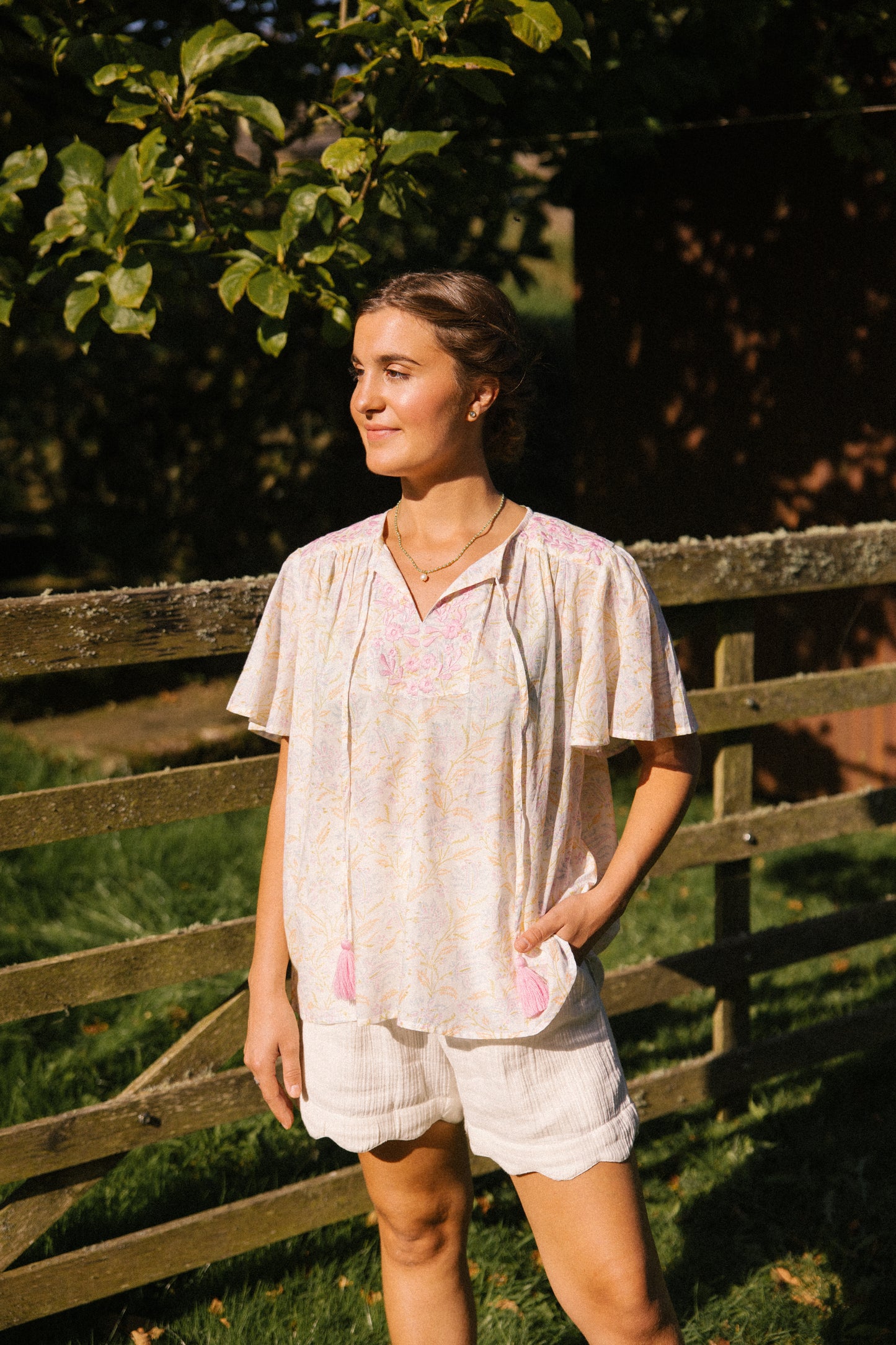 Lolita S/S Cotton Blouse - Pastel Dream