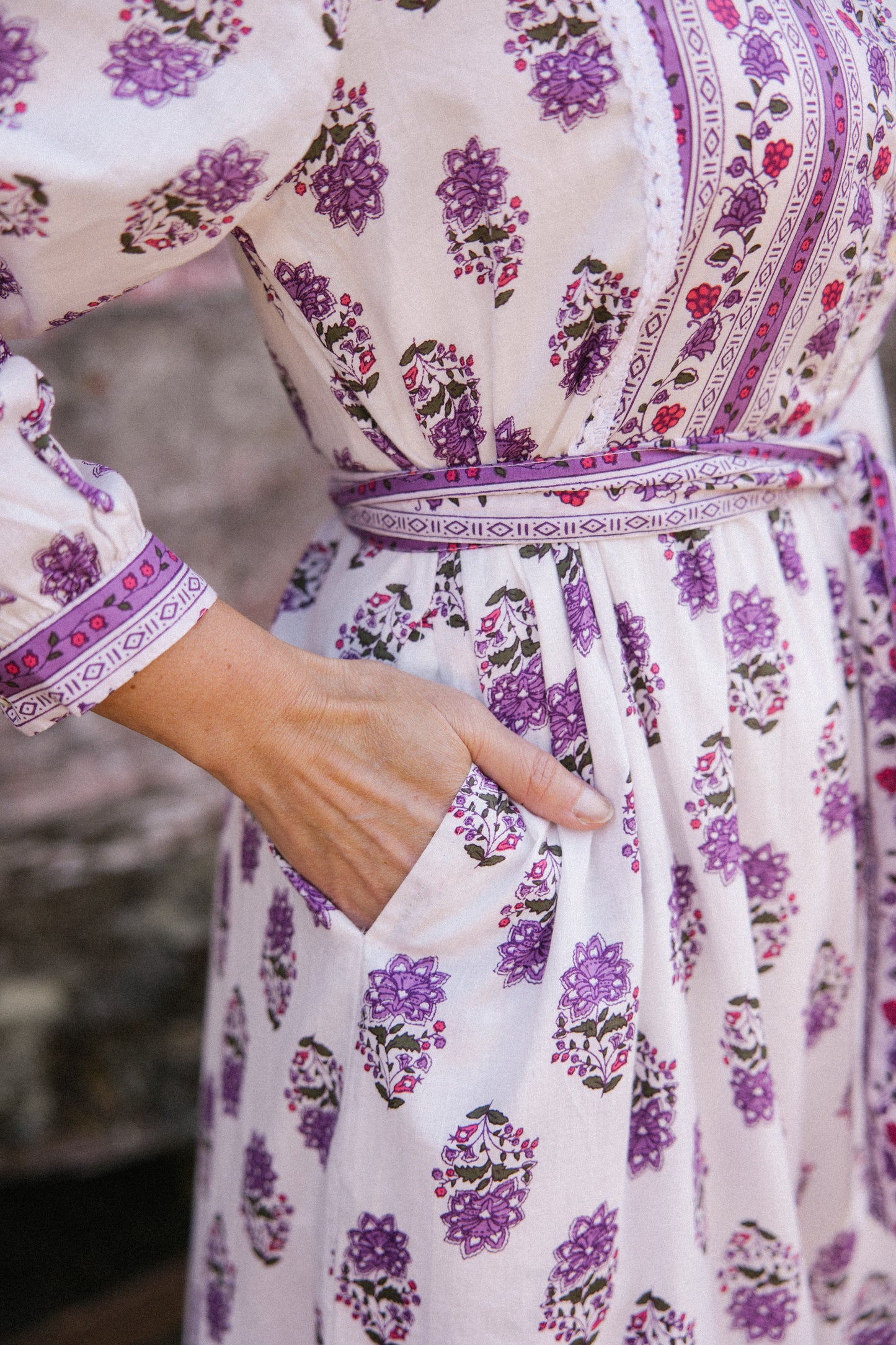 Roxanne -Lilac & White Dress