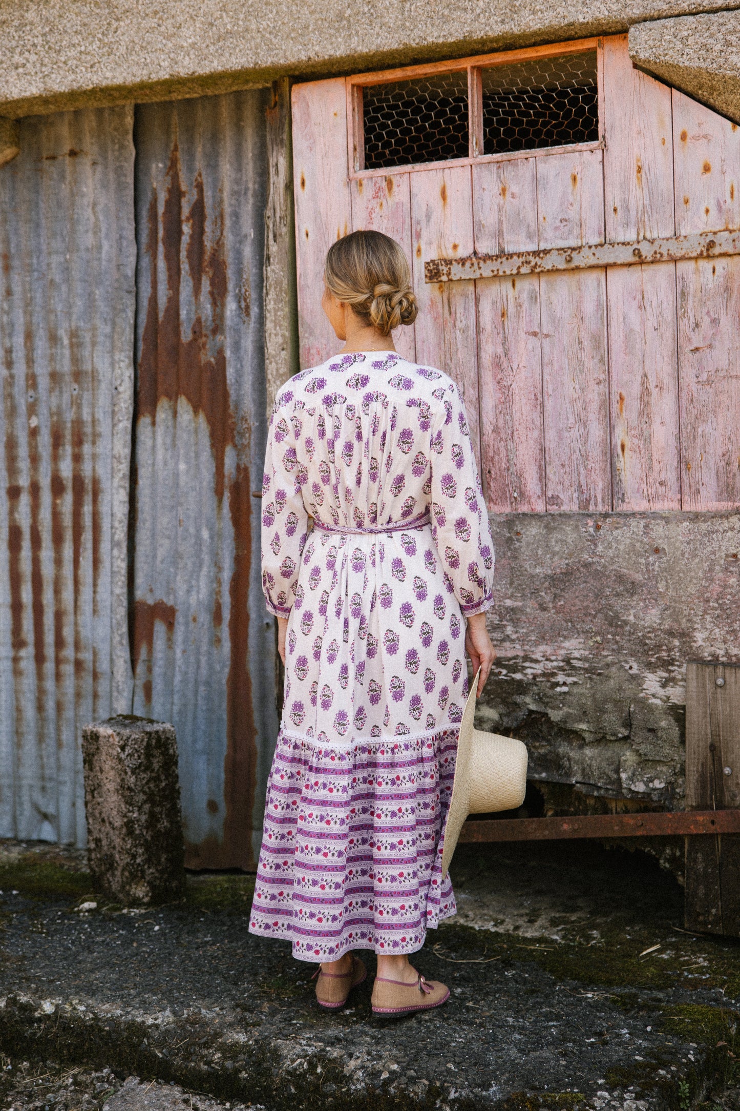 Roxanne -Lilac & White Dress