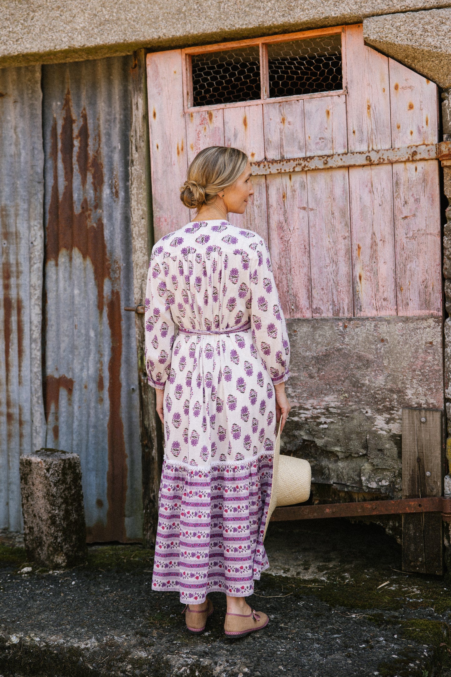 Roxanne -Lilac & White Dress