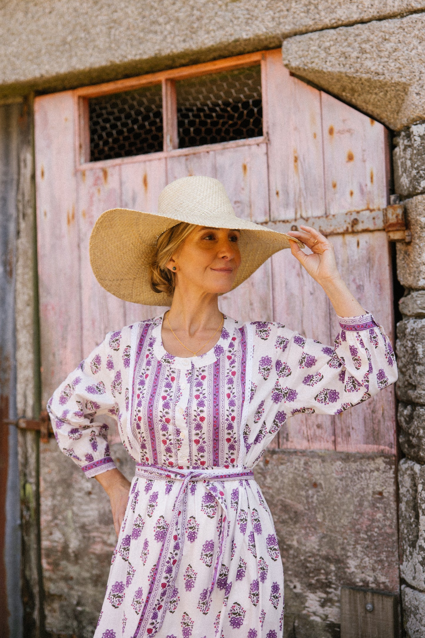 Roxanne -Lilac & White Dress