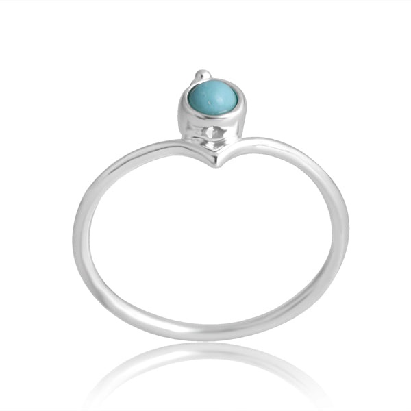Anillo Gaia Wishbone - Turquesa de Arizona de Plata Esterlina