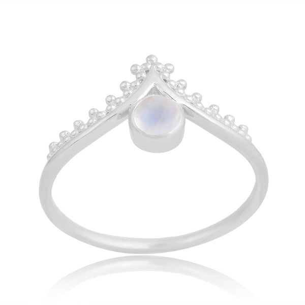 Isis Filigree Wishbone Ring - Silver Moonstone