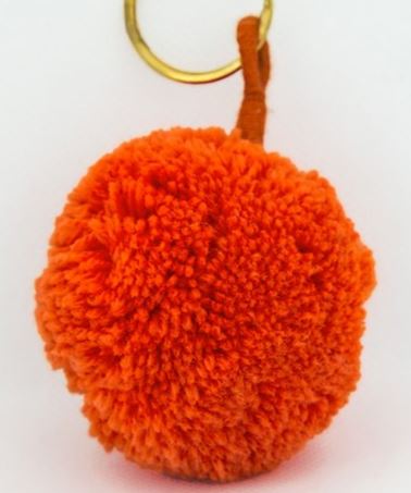 Single Pom Keyring in Orange
