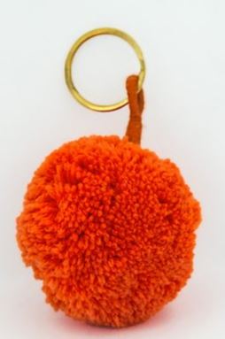 Single Pom Keyring in Orange