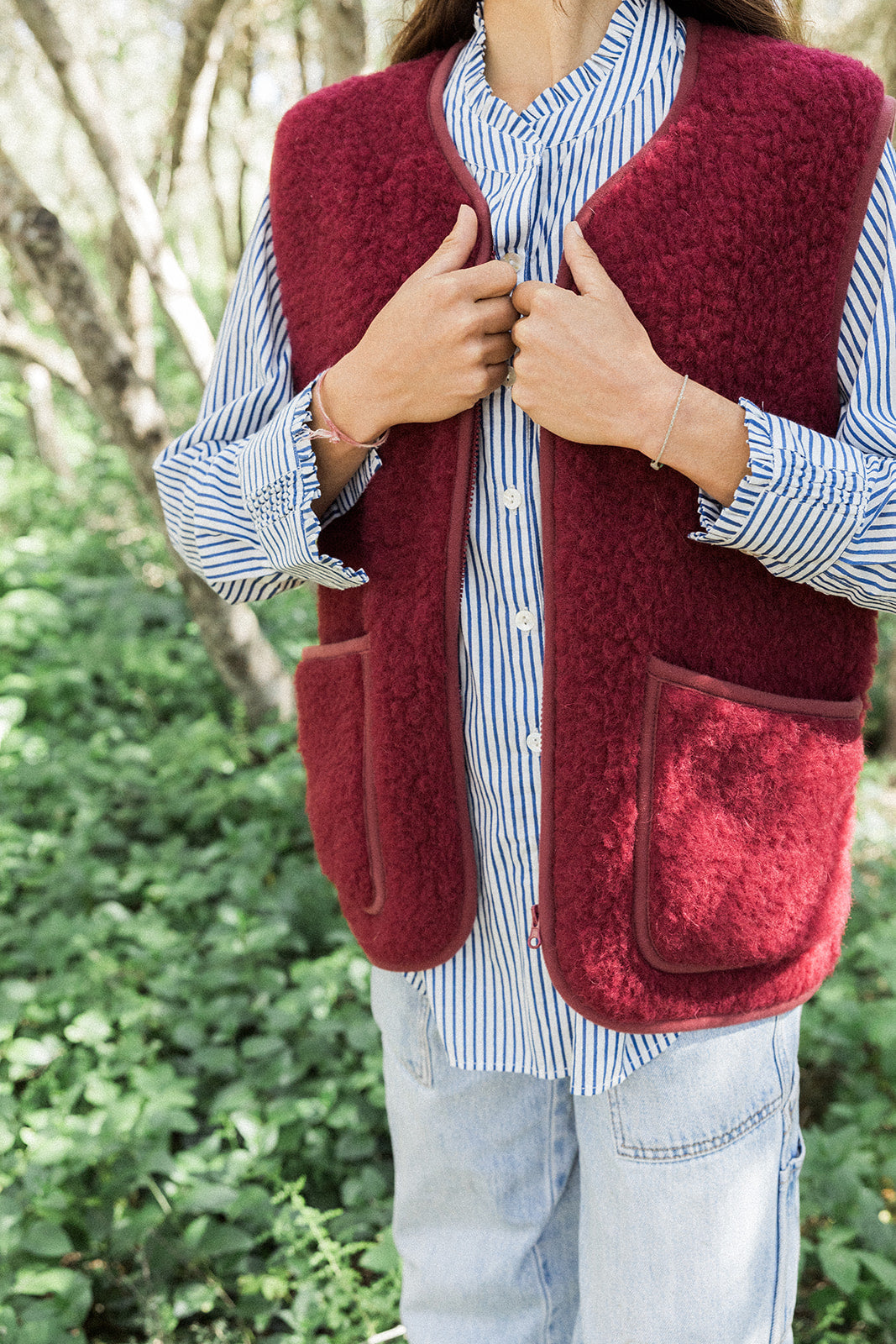 Wool Gilet - Beet