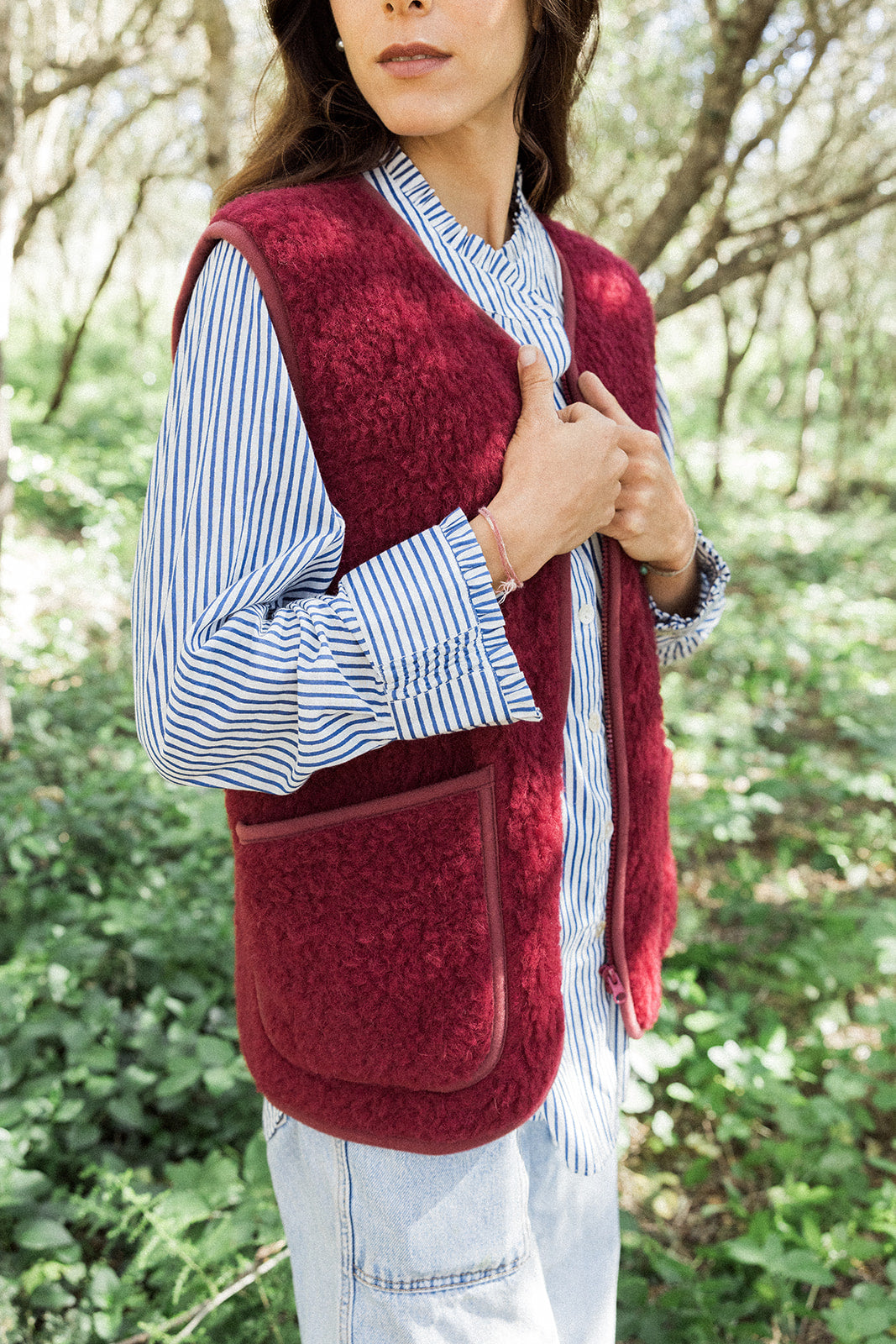 Wool Gilet - Beet