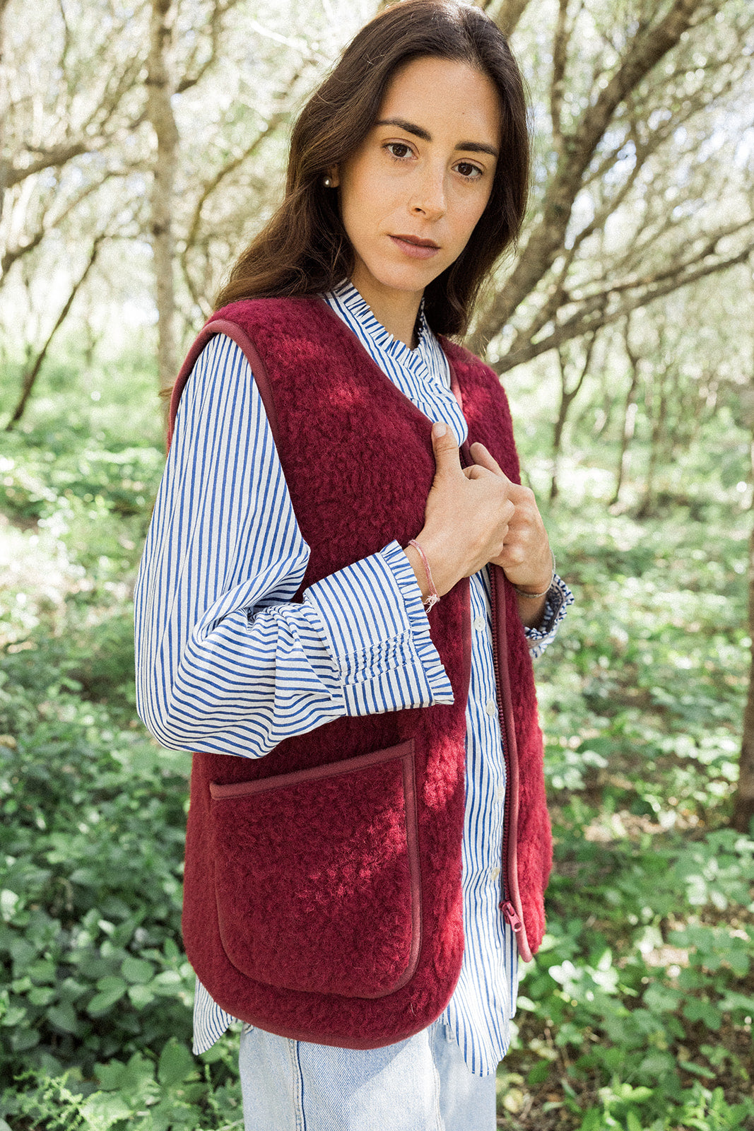 Wool Gilet - Beet