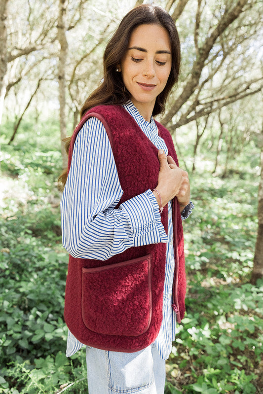 Wool Gilet - Beet