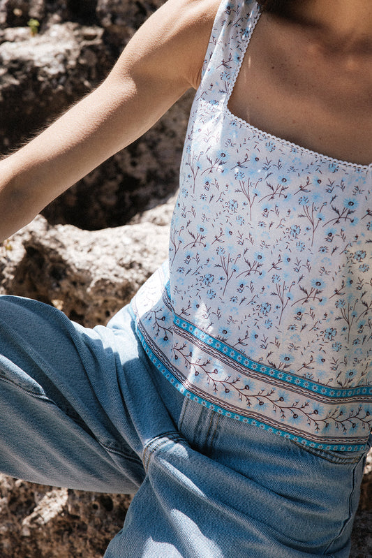 Flor del Camí Camisole -Azul