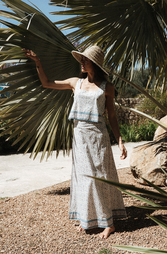 Flor del Camí Skirt -Azul