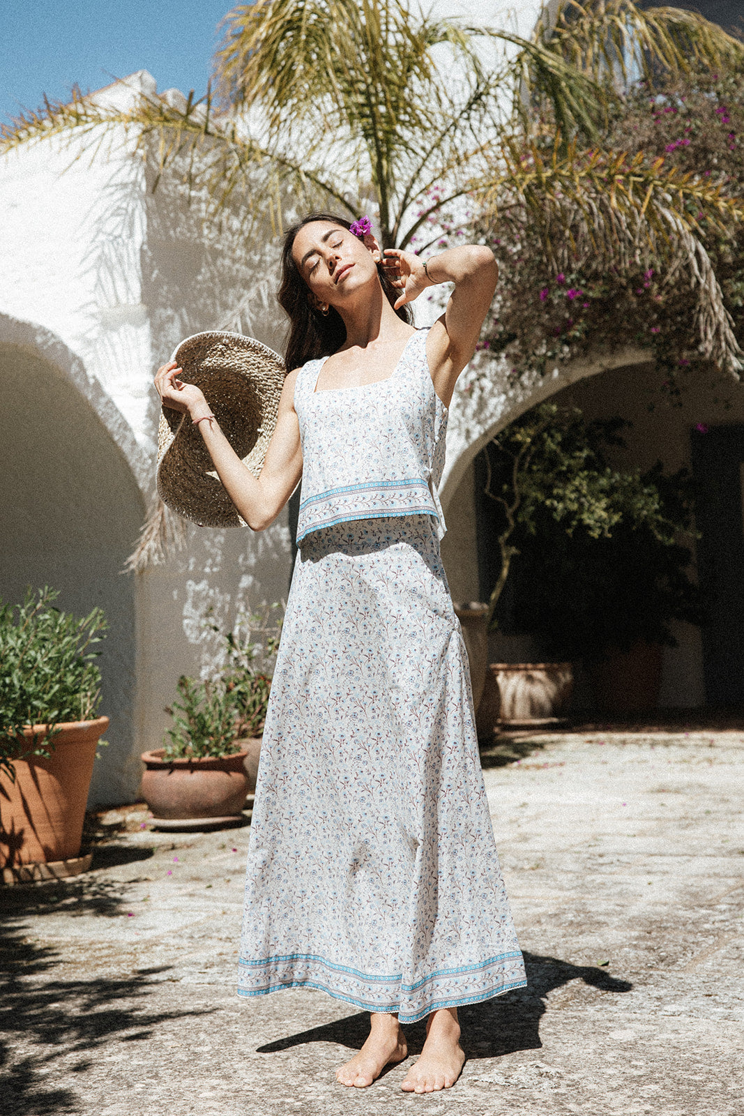Flor del Camí Camisole -Azul