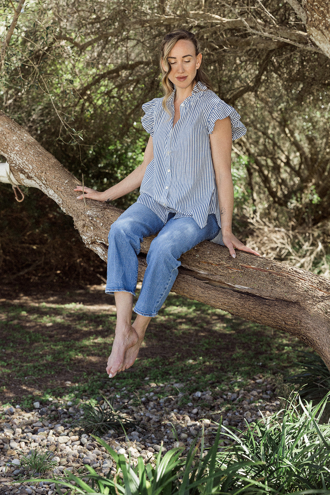 Billy Blouse  S/S - Blue Stripe - Coming Soon