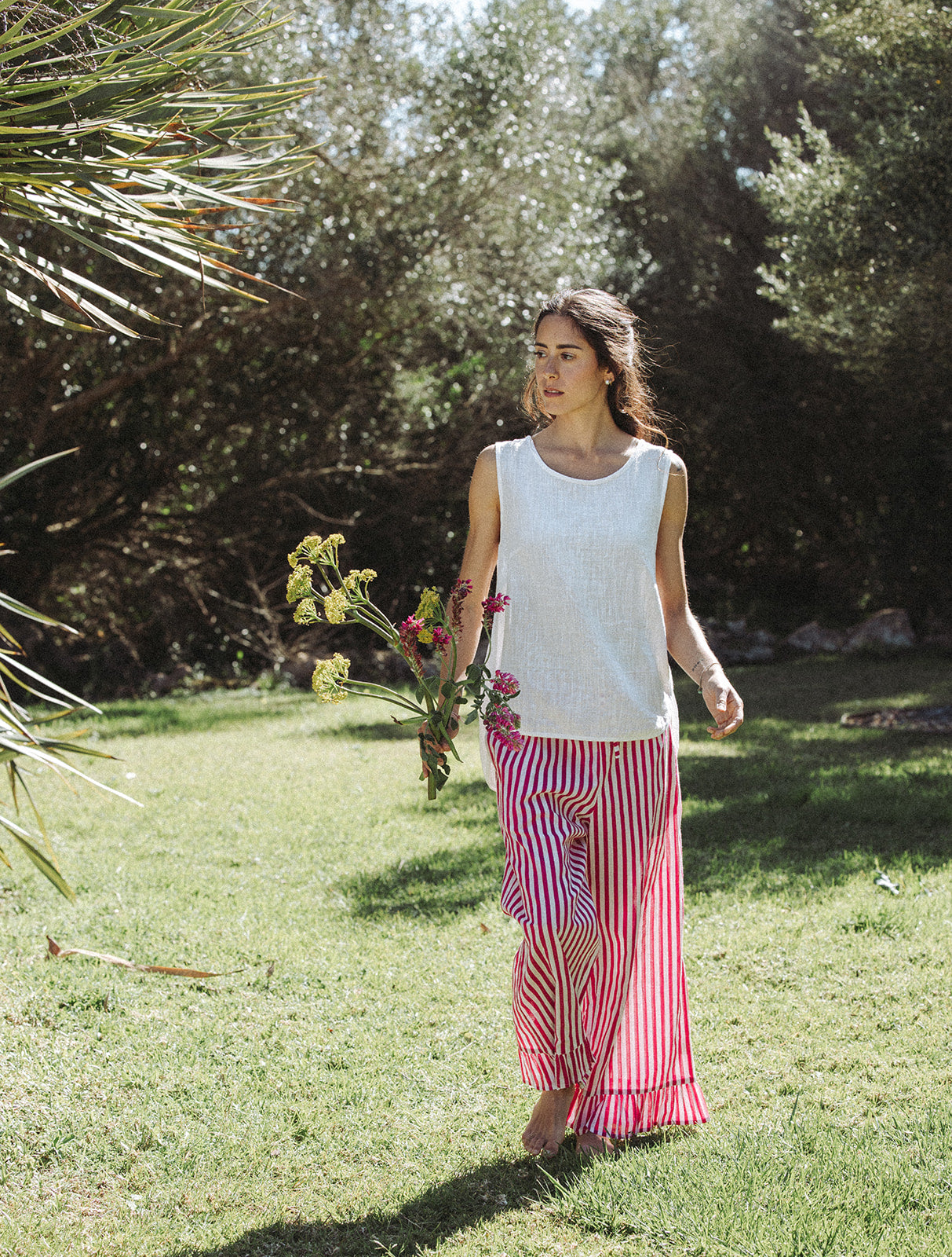 Audrey Stripe Trousers - Pink/White - Coming Soon