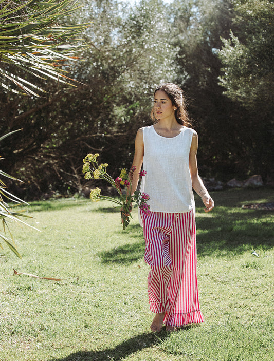 Audrey Stripe Trousers - Pink/White - Coming Soon