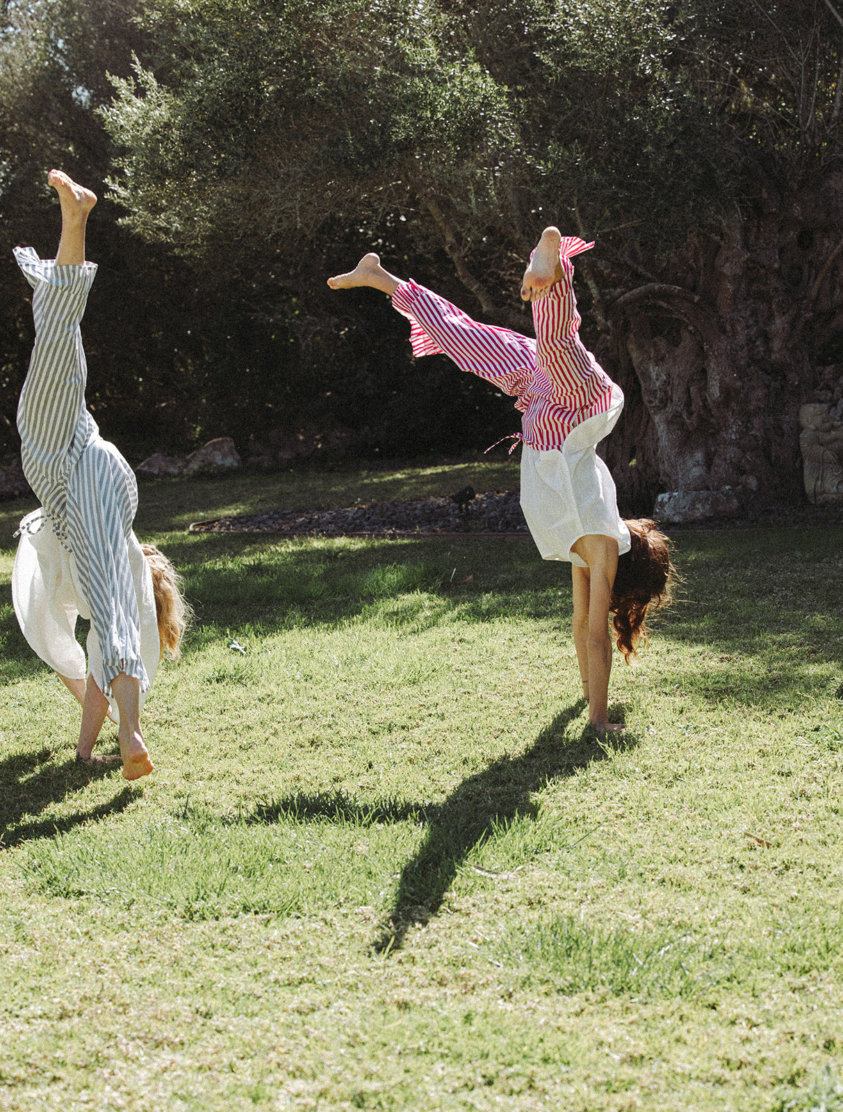 Audrey Stripe Trousers - Grey/White - Coming Soon