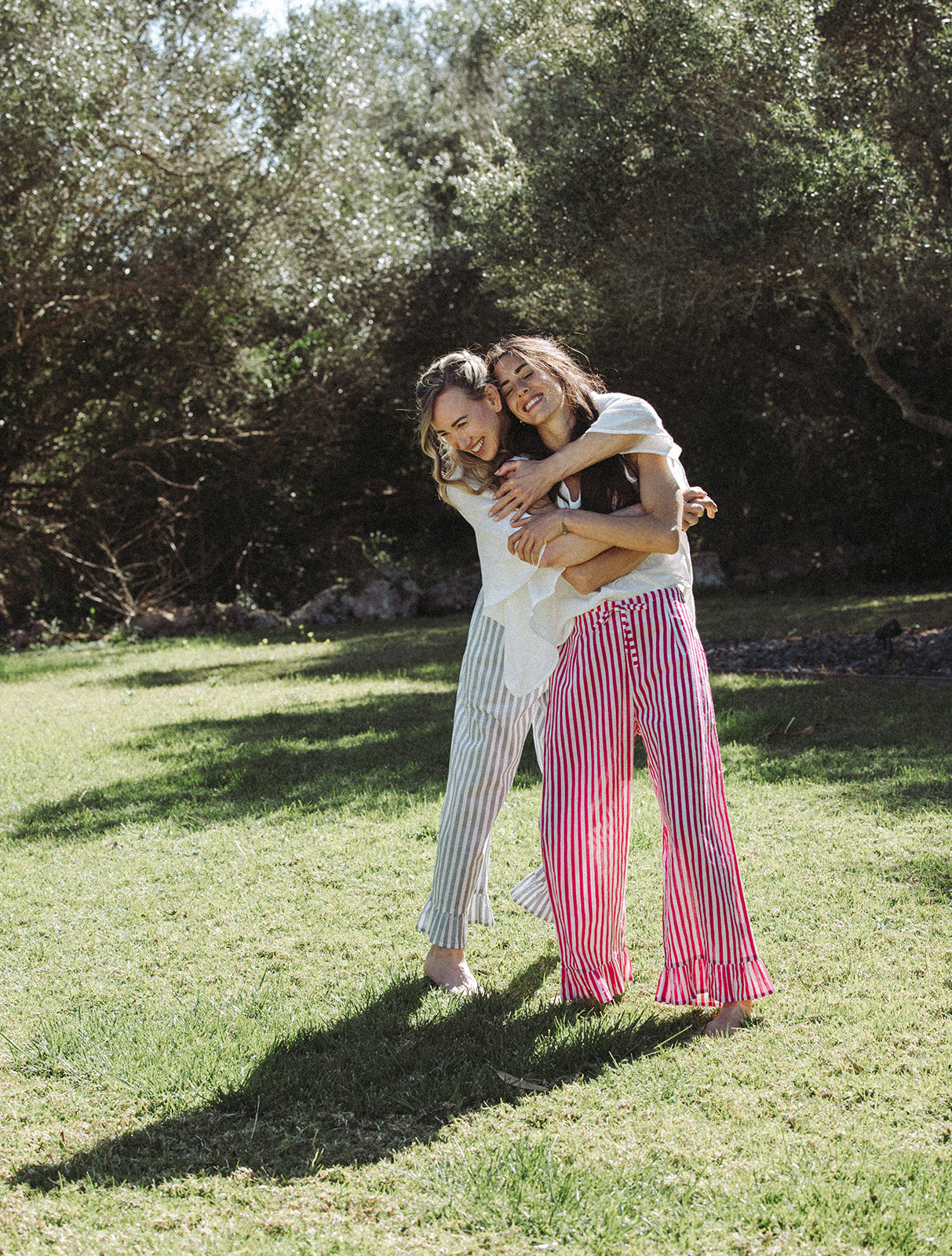 Audrey Stripe Trousers - Grey/White - Coming Soon
