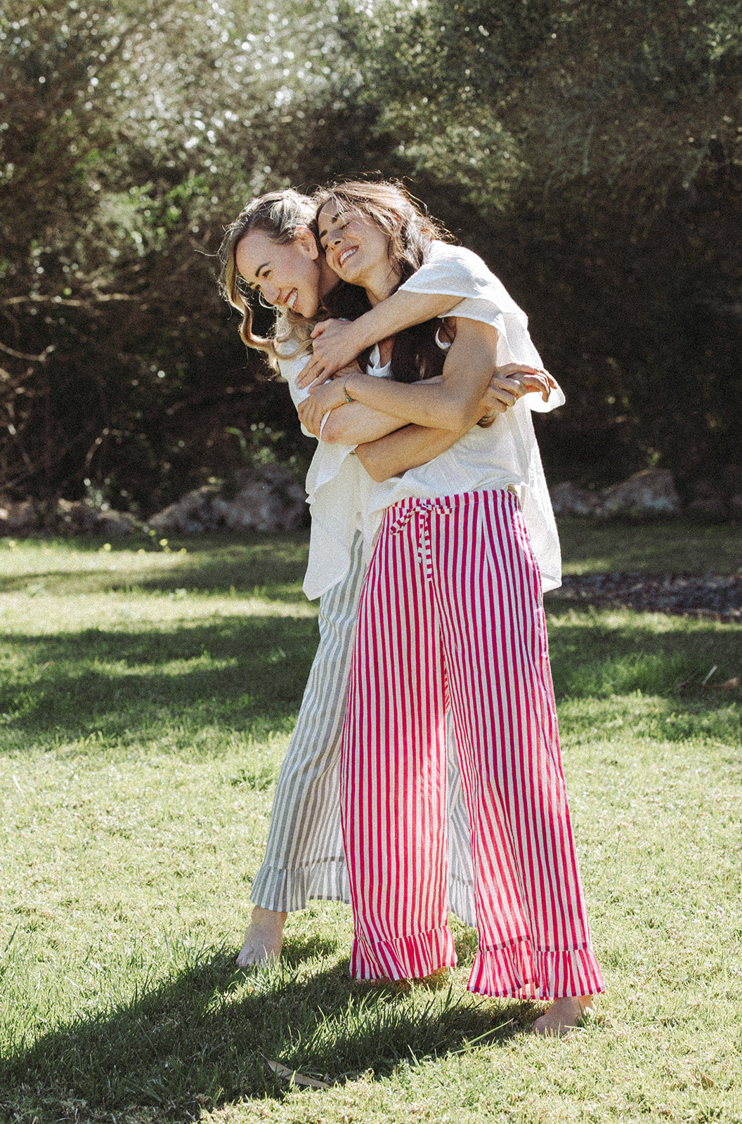Audrey Stripe Trousers - Grey/White - Coming Soon