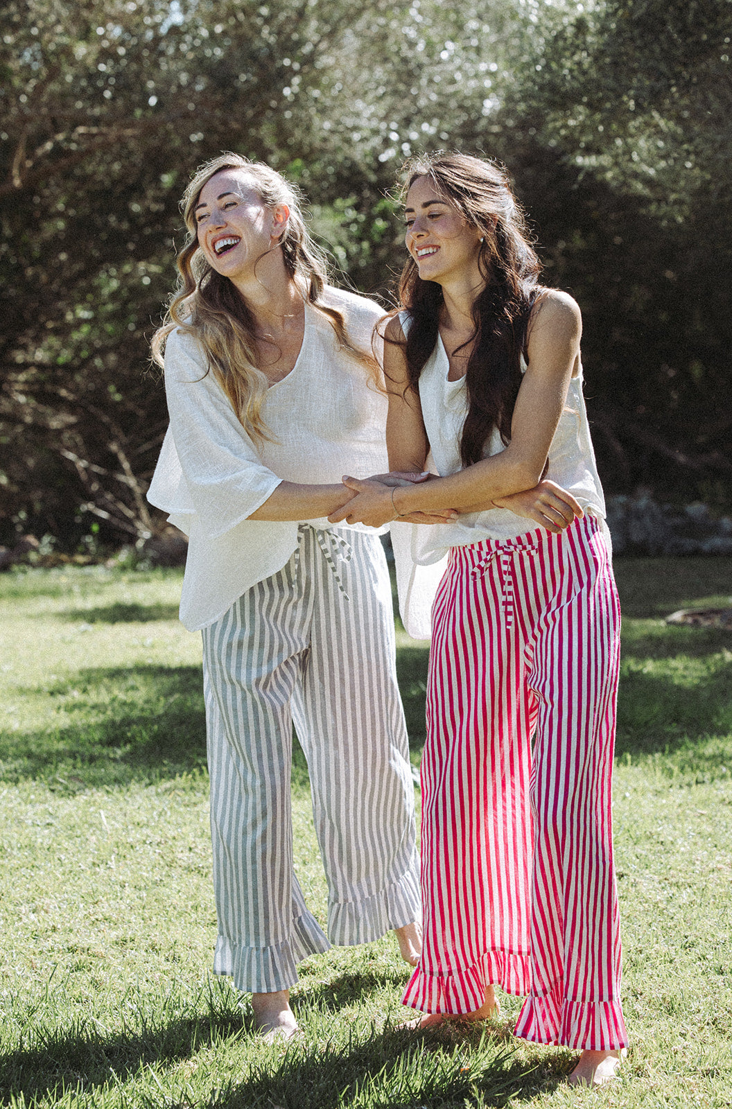 Audrey Stripe Trousers - Grey/White - Coming Soon