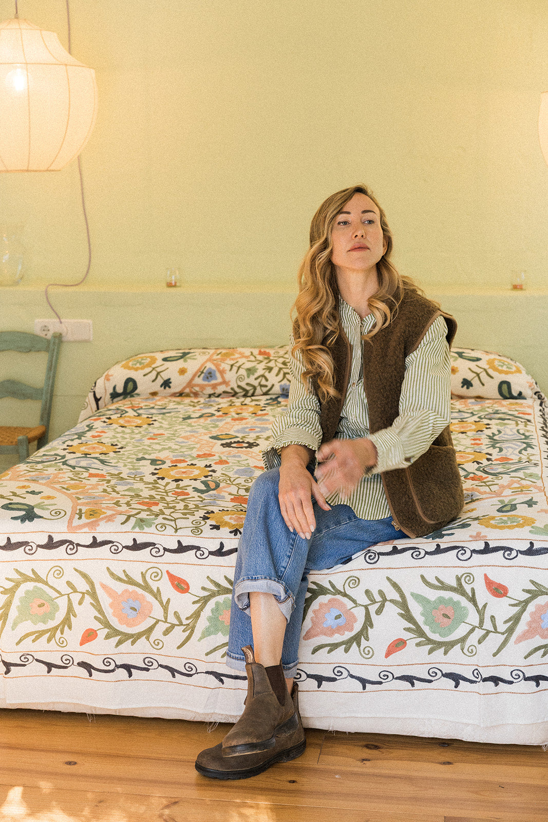 Suzani kingsize Throw-Earth