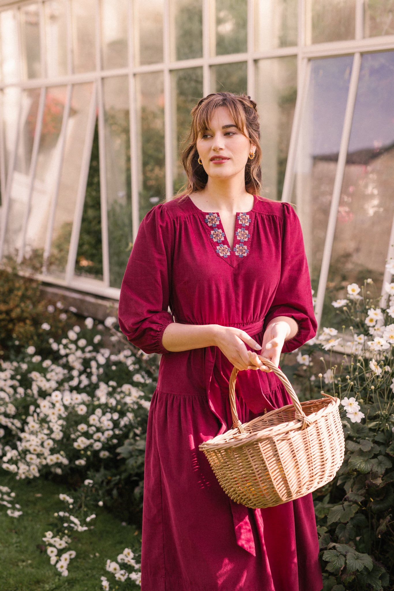 Miriam Corduroy Dress in Plum