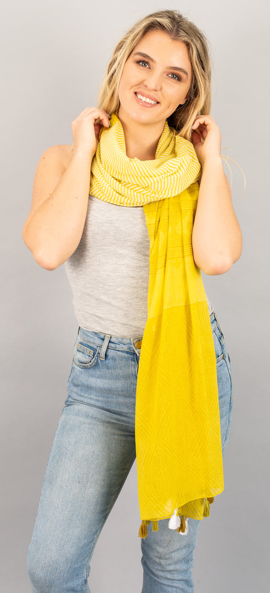 Mustard Tassel Scarf